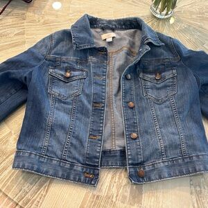 Loft, medium, women’s jean jacket, cropped sleeves